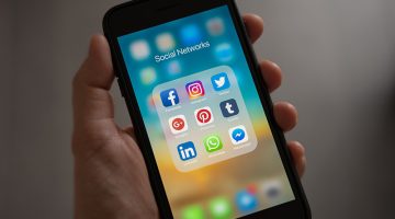 social media icon on mobile phone screen