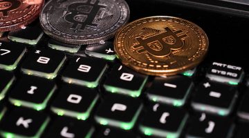 Gold, silver and bronze coin bitcoin