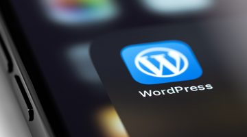 WordPress mobile icon app on screen