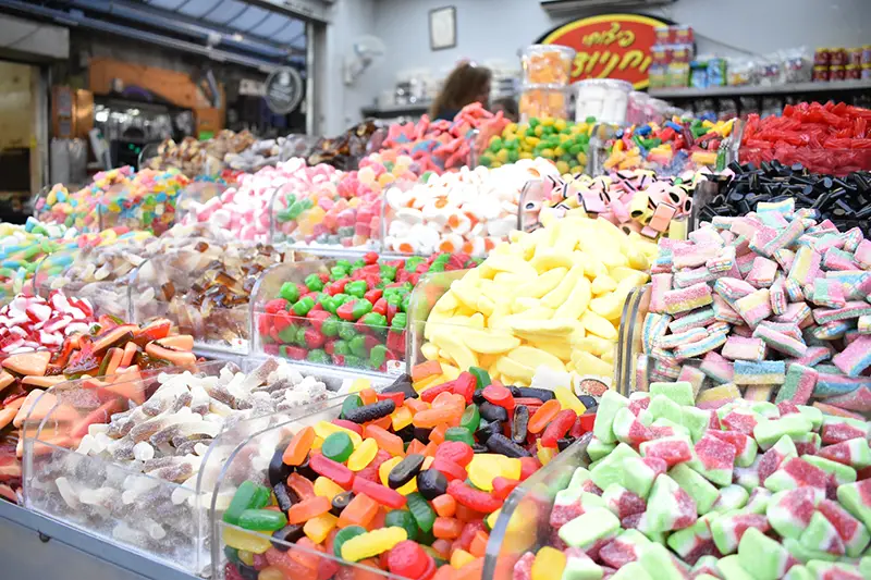 Colorful candy in the store