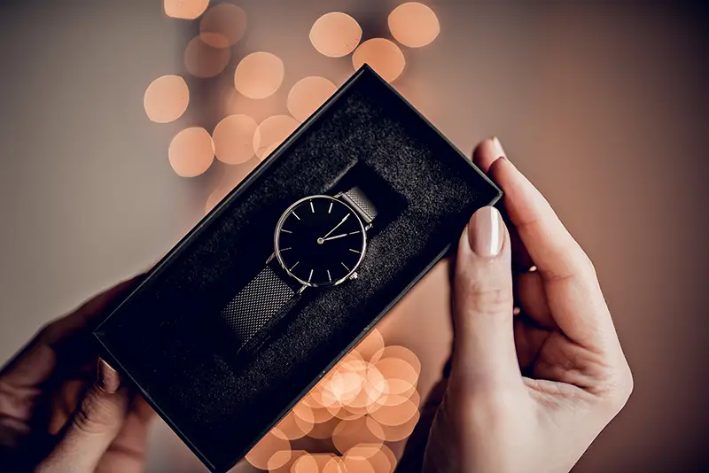 Stylish watch in gift box