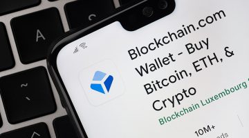 Blockchain.com app seen on the screen on smartphone