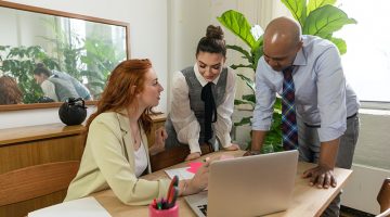 Colleagues Discussing Work Together