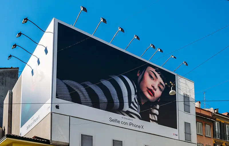 giant "iPhone X" billboard