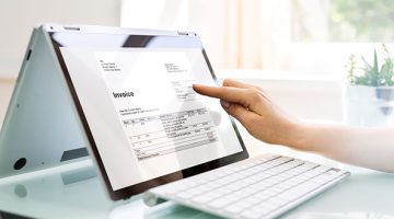 Person using invoice software