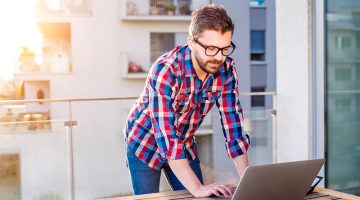 Businessman working from home