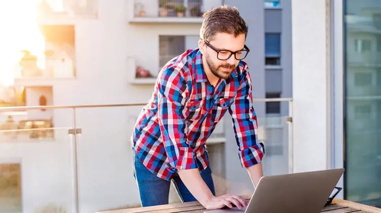 Businessman working from home