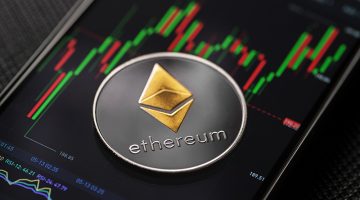 Ethereum cryptocurrency trading on smartphone