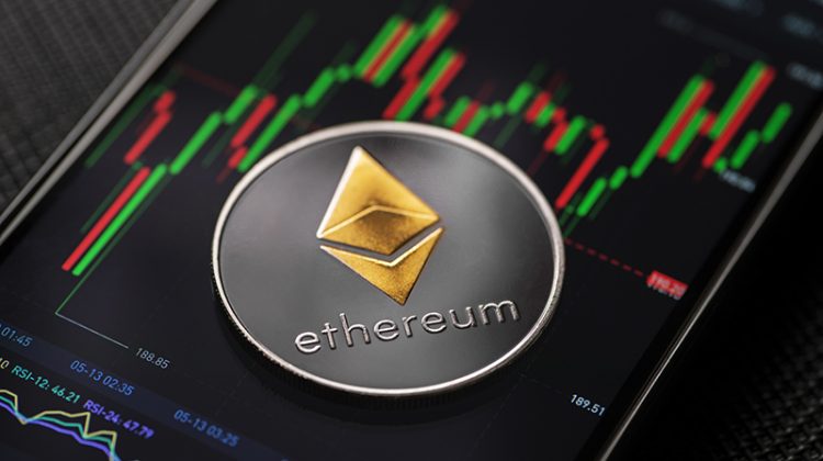 Ethereum cryptocurrency trading on smartphone