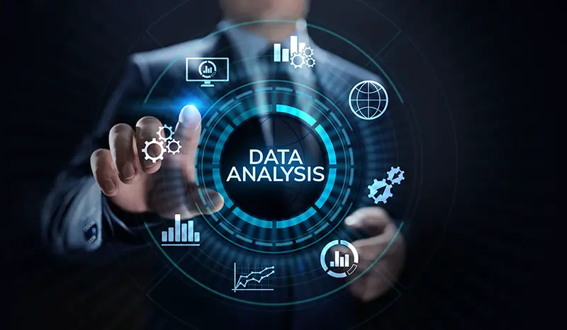 Data analysis business intelligence analytics internet technology concept
