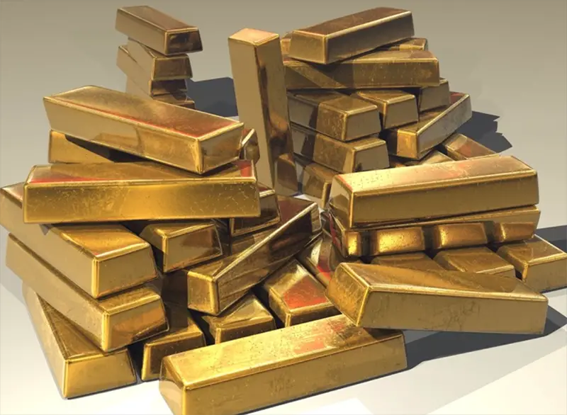 Pile of gold bars