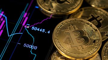 Bitcoin Cryptocurrency Stock Market Concept.