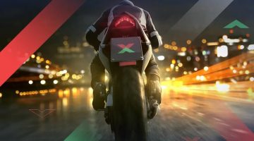 Man riding black motorbike