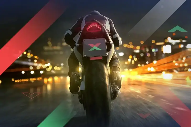 Man riding black motorbike