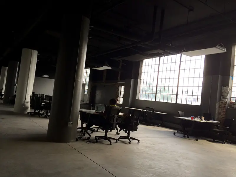 Lone office worker