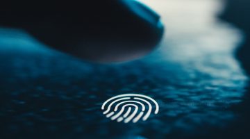 Close up of biometrical finger print scanner