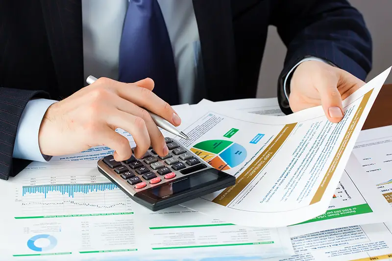 Man working on accounting