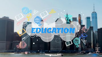 City committed to education collage concept
