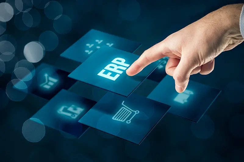 Enterprise resource planning ERP concept.
