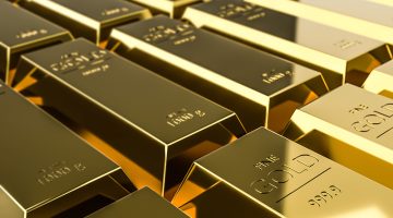 Pure gold bars on rich background of wealth from trading profits of fast growing businesses.