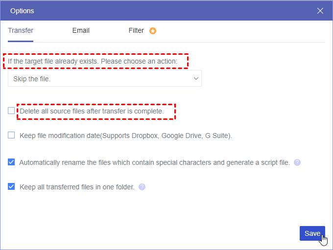 MultCloud Transfer process