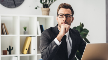 Thoughtful businessman at workplace