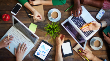 People Discussion with laptops