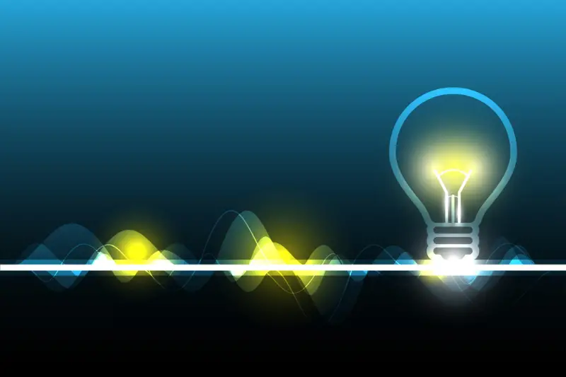 Abstract electricity and light bulb
