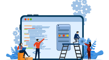 Ui UX design concept, with developer team create custom design for mobile app