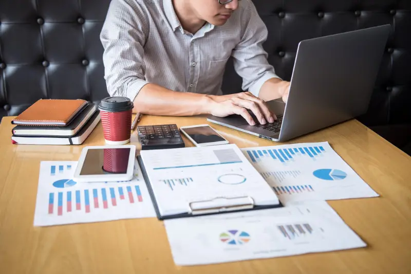 Businessman accountant working audit and calculation