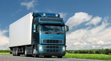 Logistics truck on the road