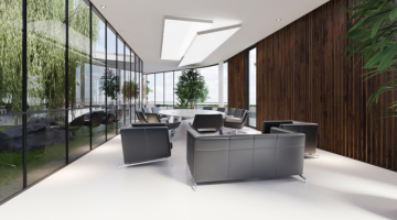 Modern office with plenty of green plants