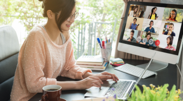 Asian woman work from home during corona virus