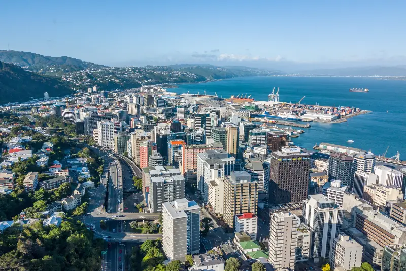 Wellington NZ Central Business District, High Angle POV