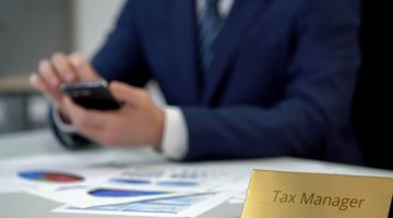 manager checking financial data