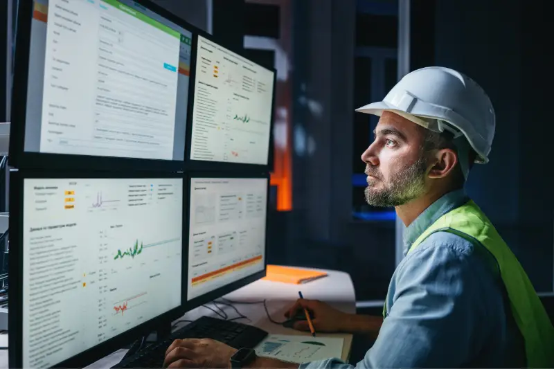 Engineer follow assembly process uses SCADA