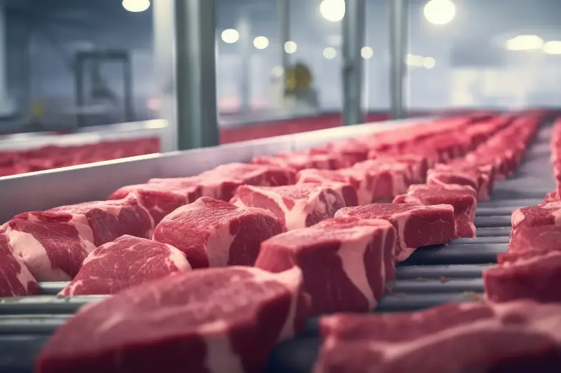 beef on the conveyor belt