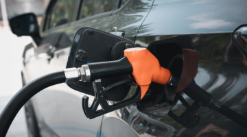 Gasoline being refilled at a petrol station