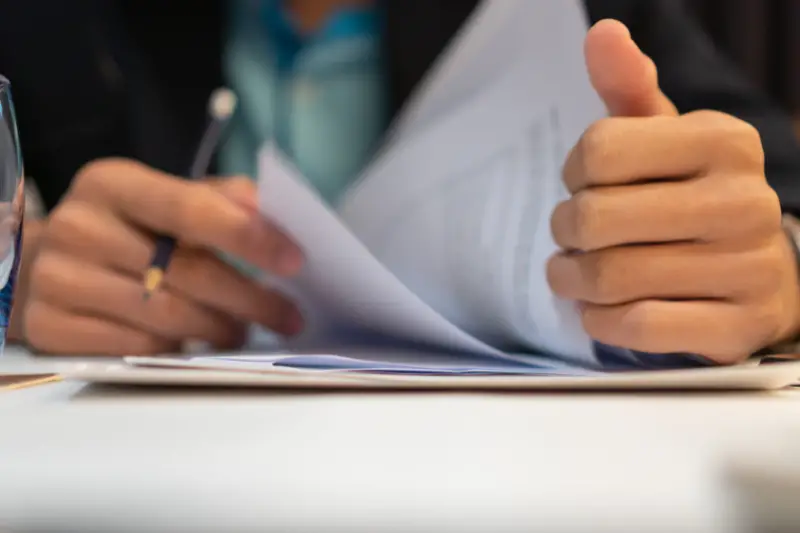 Businessman reviewing a business contract