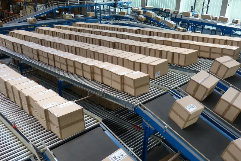 Conveyor inside factory
