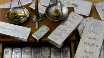 Homestake Mining Company silver bullion bars