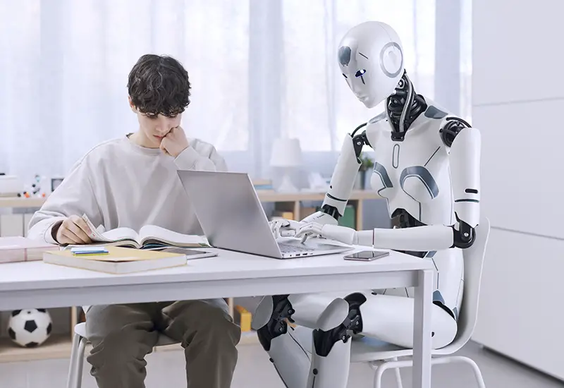 Studying with a robot