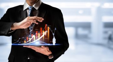 Businessman analyst working with digital finance business