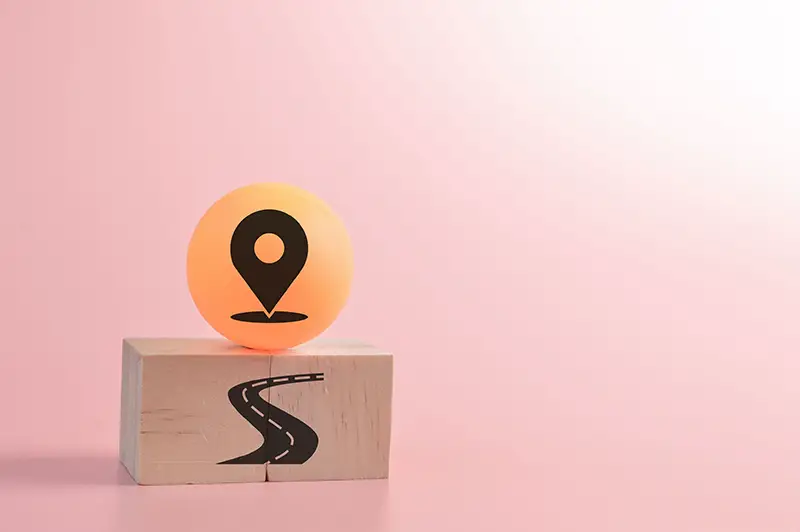 Road and location symbols.