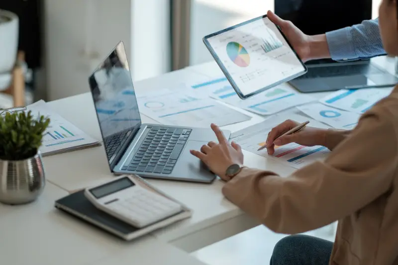 Business people are meeting for analysis data figures to plan business strategies