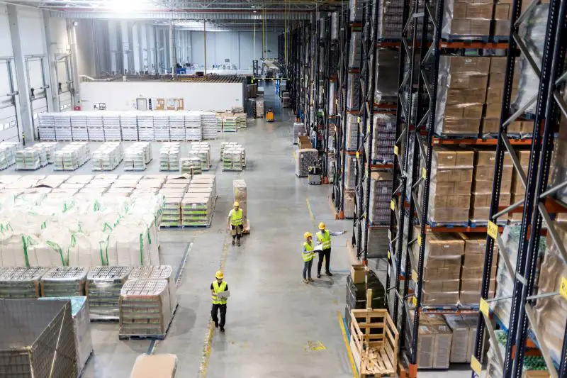 Workers during work in warehouse