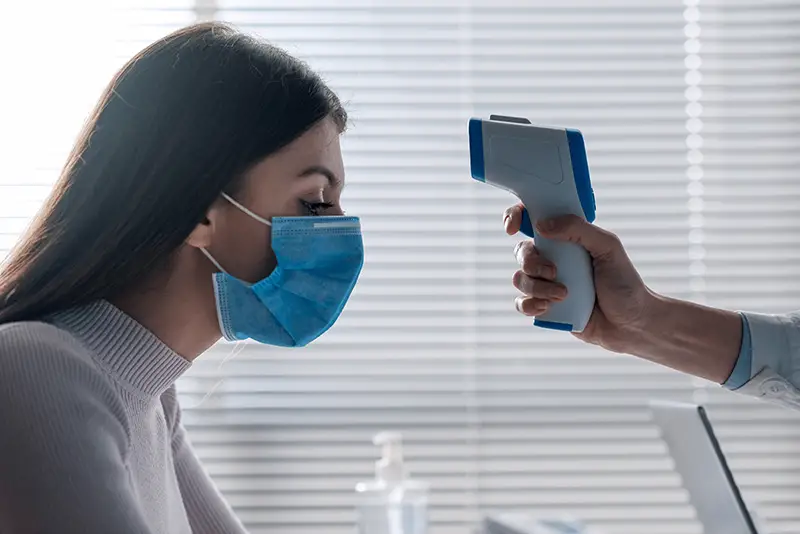 Body temperature check during coronavirus covid-19 pandemic