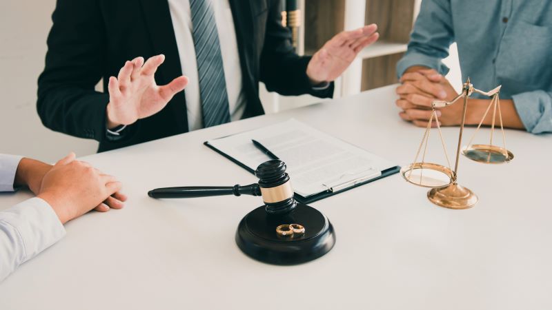 A lawyer in between clients filing for divorce