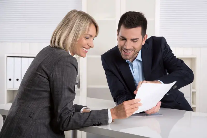 Successful business team or costumer and client in a meeting