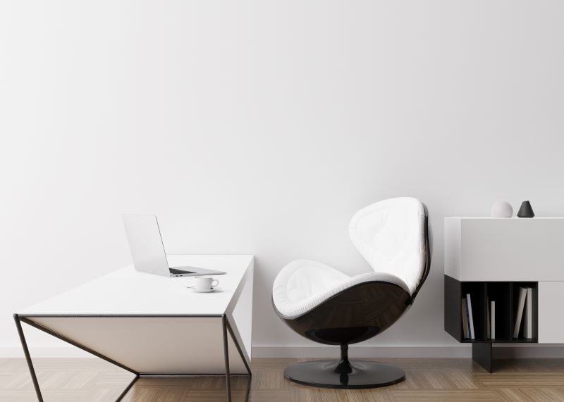 Empty white wall in modern room.